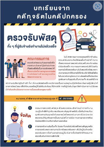 สื่อประชาสัมพันธ์ตัวอย่างการกระทำที่เข้าข่ายทุจริตและประพฤติมิชอบที่ได้รับโทษทางกฏหมาย